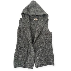 Look By M New York Womens Knit Cardigan Vest One Size Charcoal Gray Cozy neutral